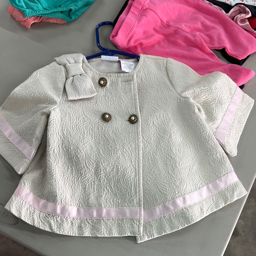 Polly & Esther Cream and Pink Cape Jacket